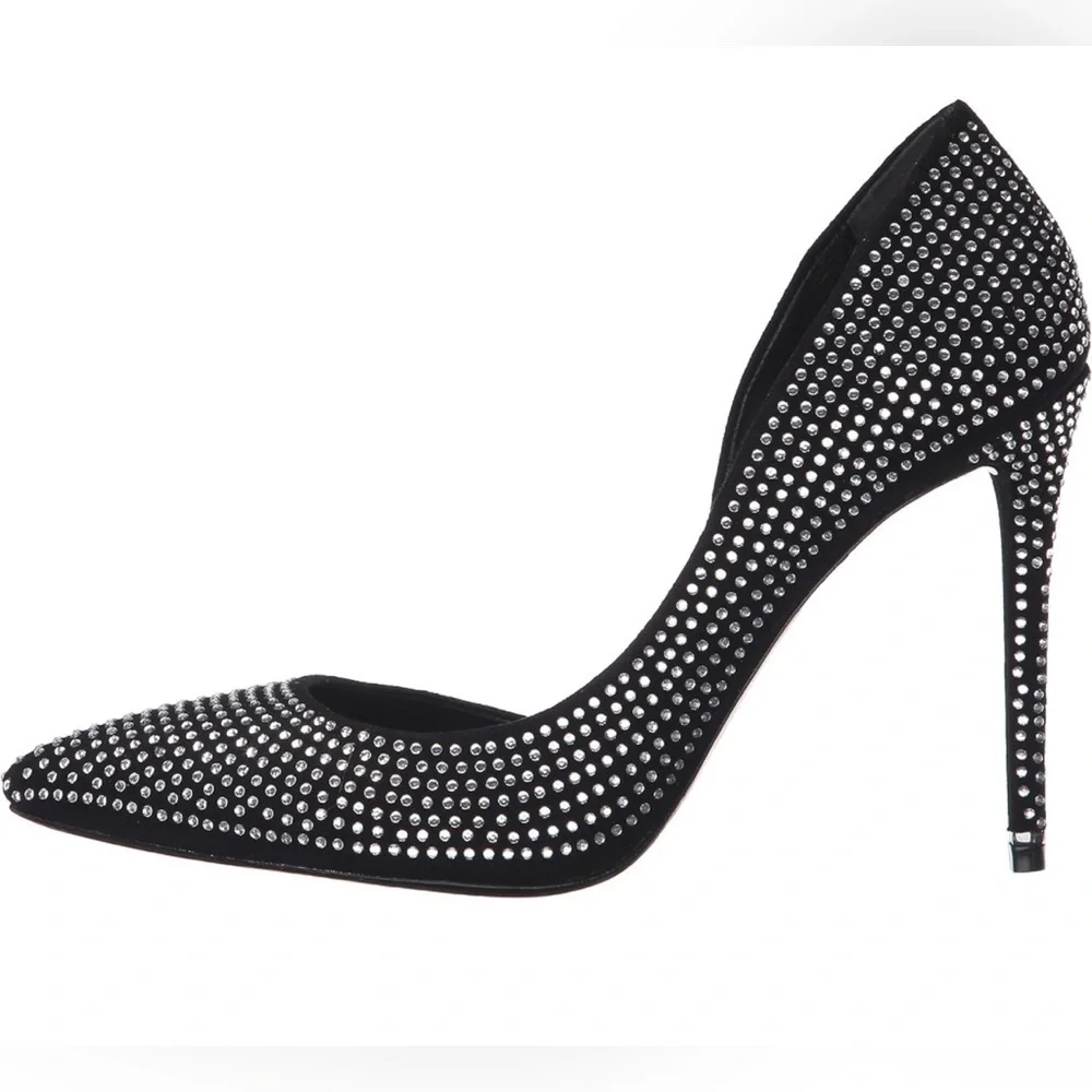 Rachel Zoe Black Tre Studded Kid Suede Pumps | Size 9.5 | NWT